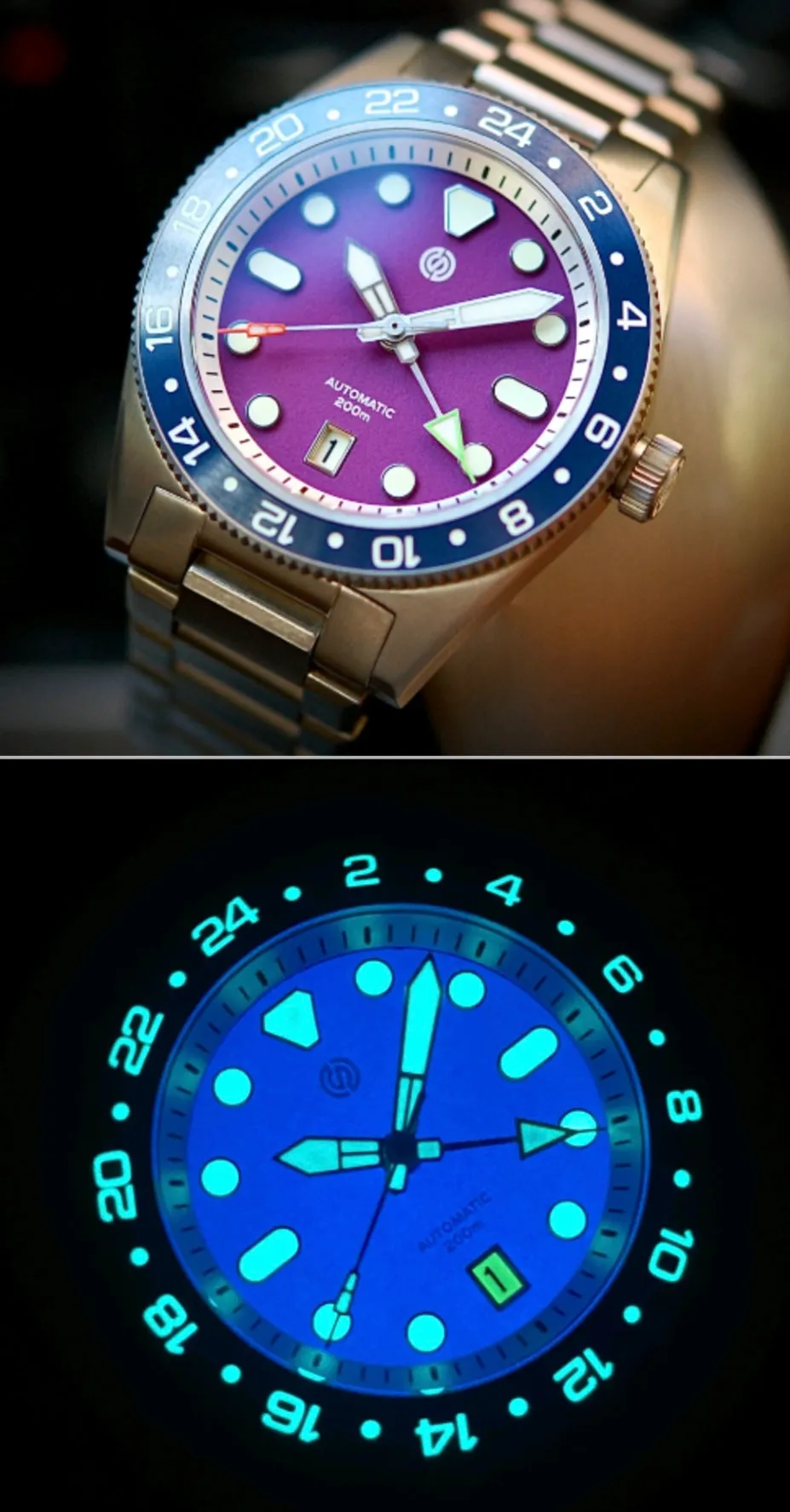Signum Cuda Titanium GMT - Full Lume Collection