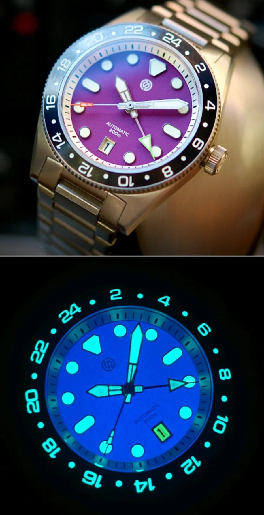 Signum Cuda Titanium GMT - Full Lume Collection