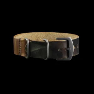 Single Pass Leather Watch Strap, 3-Ring Military 101 Style II