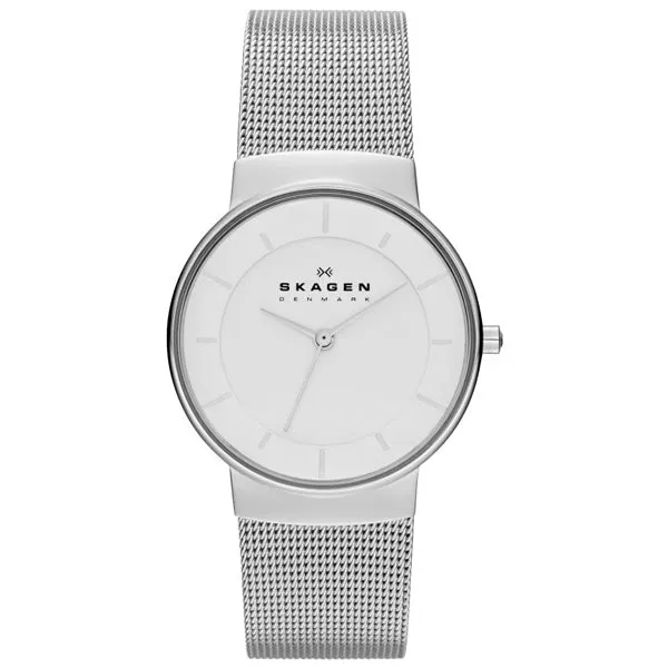 Skagen Nicoline Silver Mesh Bracelet White Dial Quartz Watch for Ladies - SKW2075