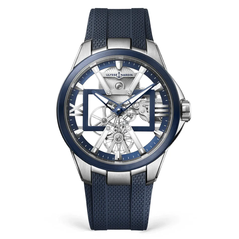 Skeleton X Blue - Rubber Strap - 42mm