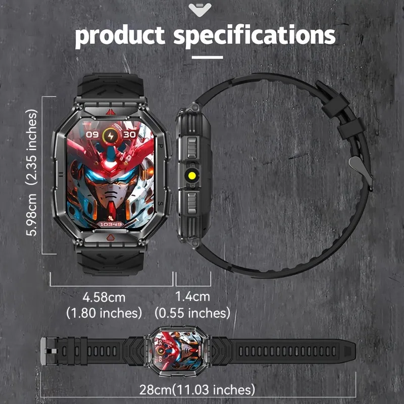 Smart Watch, Battery Life, Ultra-clear Large-screen Magnetic Charging, Hundreds Of Sports Modes, With Flashlight, Wireless Calls, Built-in Altitude Compass, For Men And Women -FS