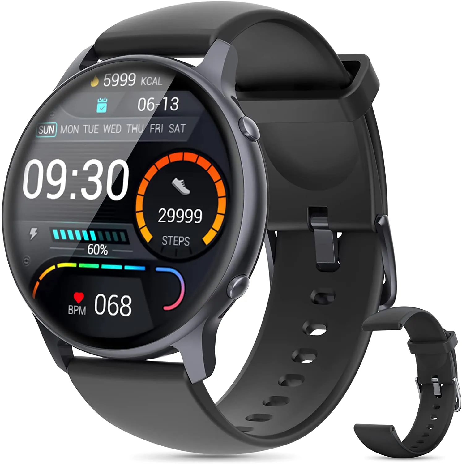 Smart Watches for Women, 2022 HD LCD Smart Watch for Android Phones and iPhone Compatible, 3ATM Waterproof Fitness Tracker with Heart Rate, Blood Oxygen, Sleep Monitor, Pedometer, Watch Pink
