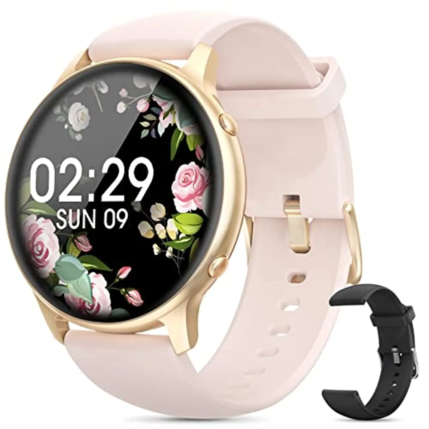 Smart Watches for Women, 2022 HD LCD Smart Watch for Android Phones and iPhone Compatible, 3ATM Waterproof Fitness Tracker with Heart Rate, Blood Oxygen, Sleep Monitor, Pedometer, Watch Pink