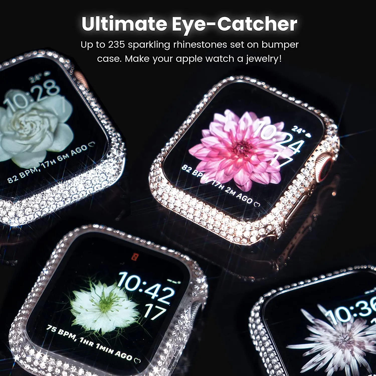 Sparkly Rhinestone Apple Watch Bling Bumper Case