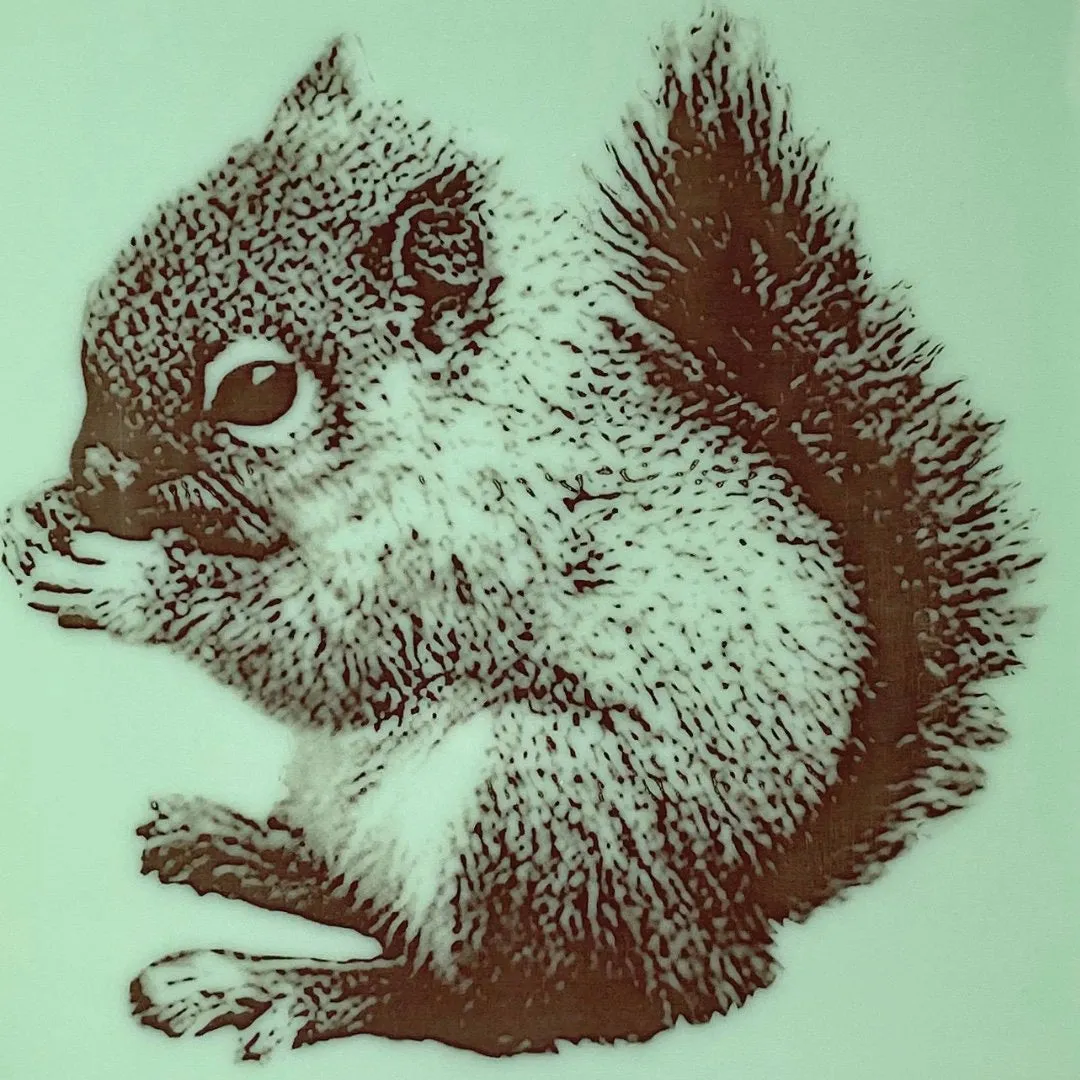 Squirrel Tray 7.5" Mint Green Glass