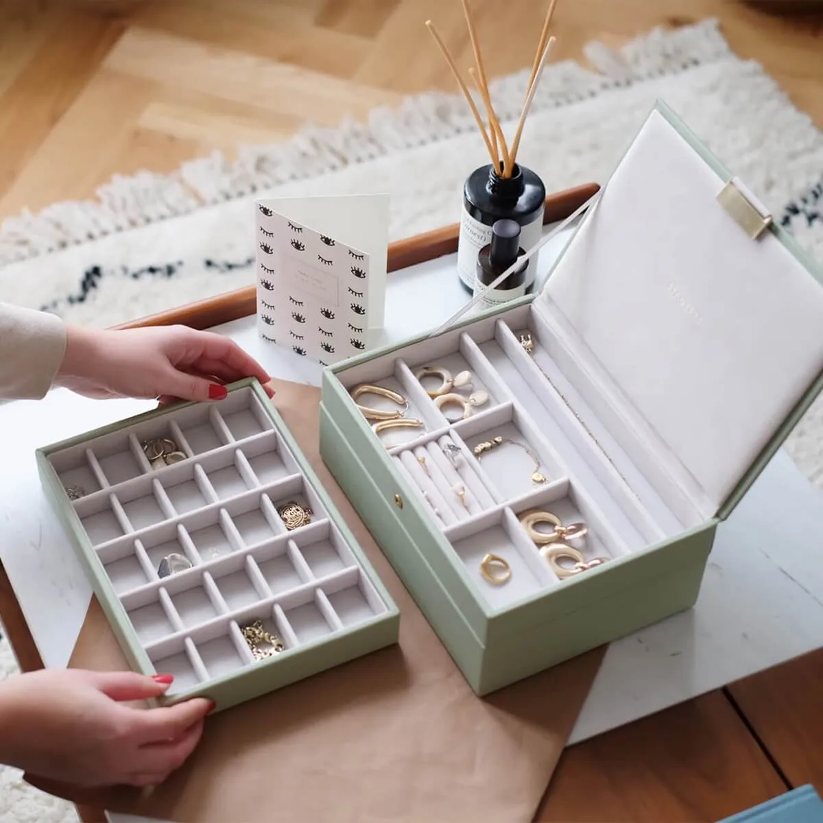 Stackers Classic Jewellery Box (Set) - Sage Green