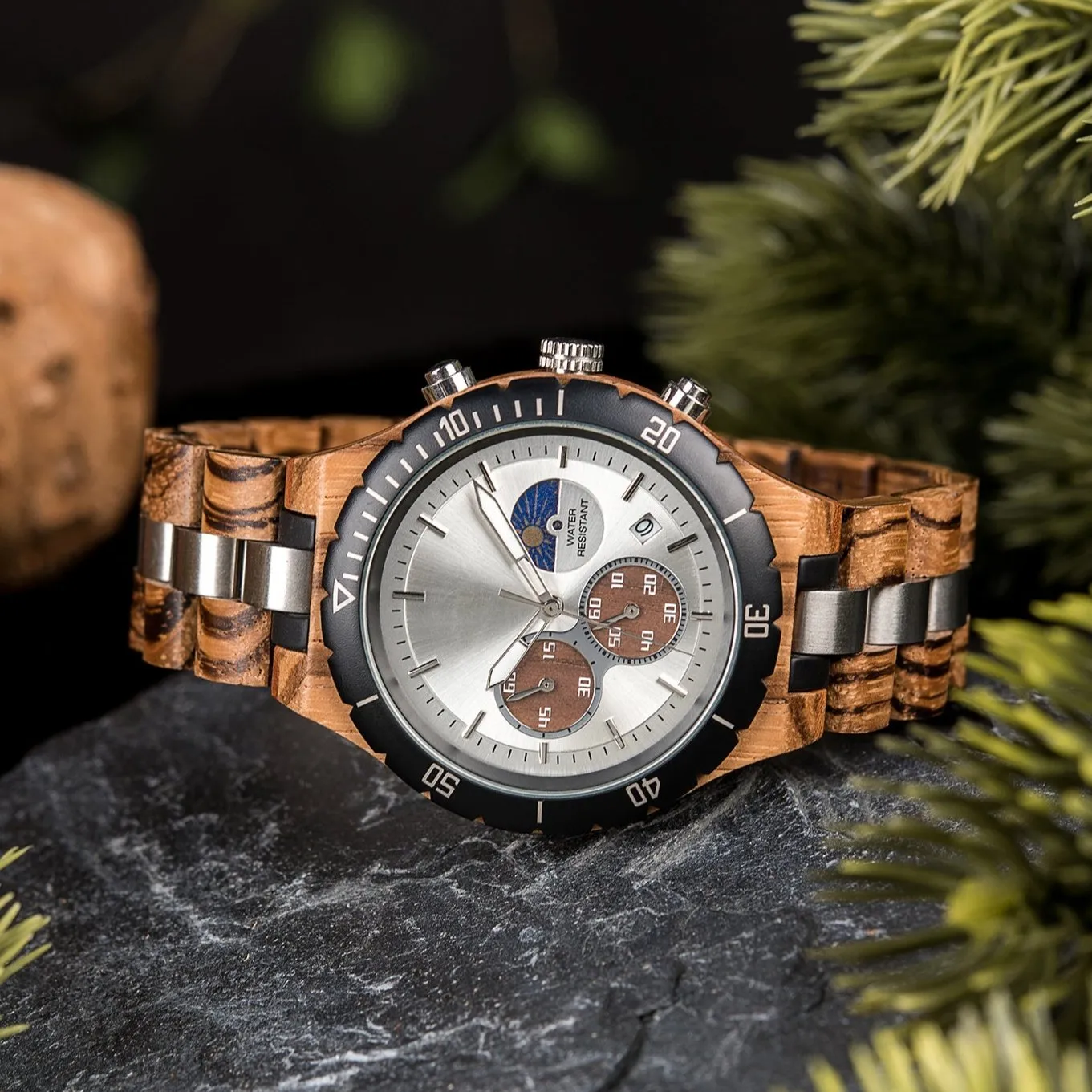 STELZON - Men Wood Watch Chronograph