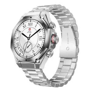 Swiss Military DOM 6 Smart Watch Silver Metal Case With Silver Metal Strap