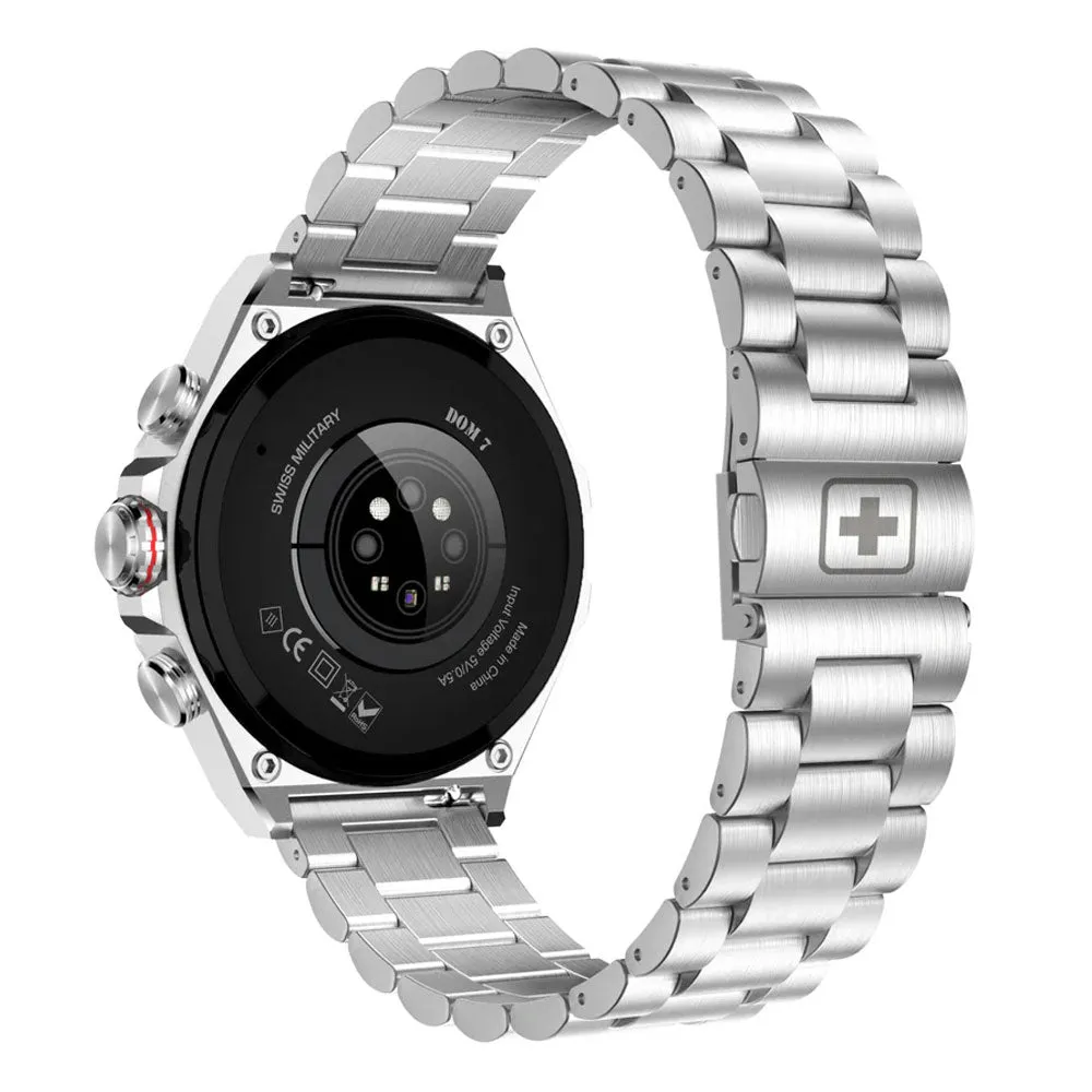 Swiss Military DOM 6 Smart Watch Silver Metal Case With Silver Metal Strap
