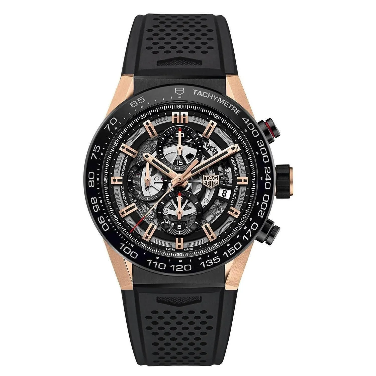 TAG HEUER CARRERA ROSE GOLD CHRONOGRAPH MEN WATCH CAR2A5A.FT6044
