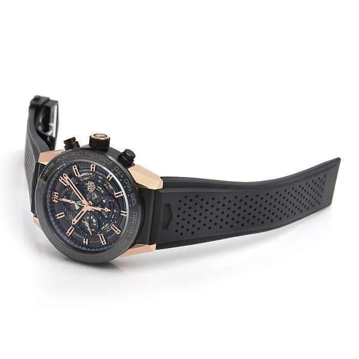 TAG HEUER CARRERA ROSE GOLD CHRONOGRAPH MEN WATCH CAR2A5A.FT6044