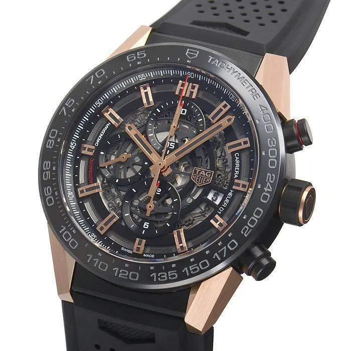 TAG HEUER CARRERA ROSE GOLD CHRONOGRAPH MEN WATCH CAR2A5A.FT6044