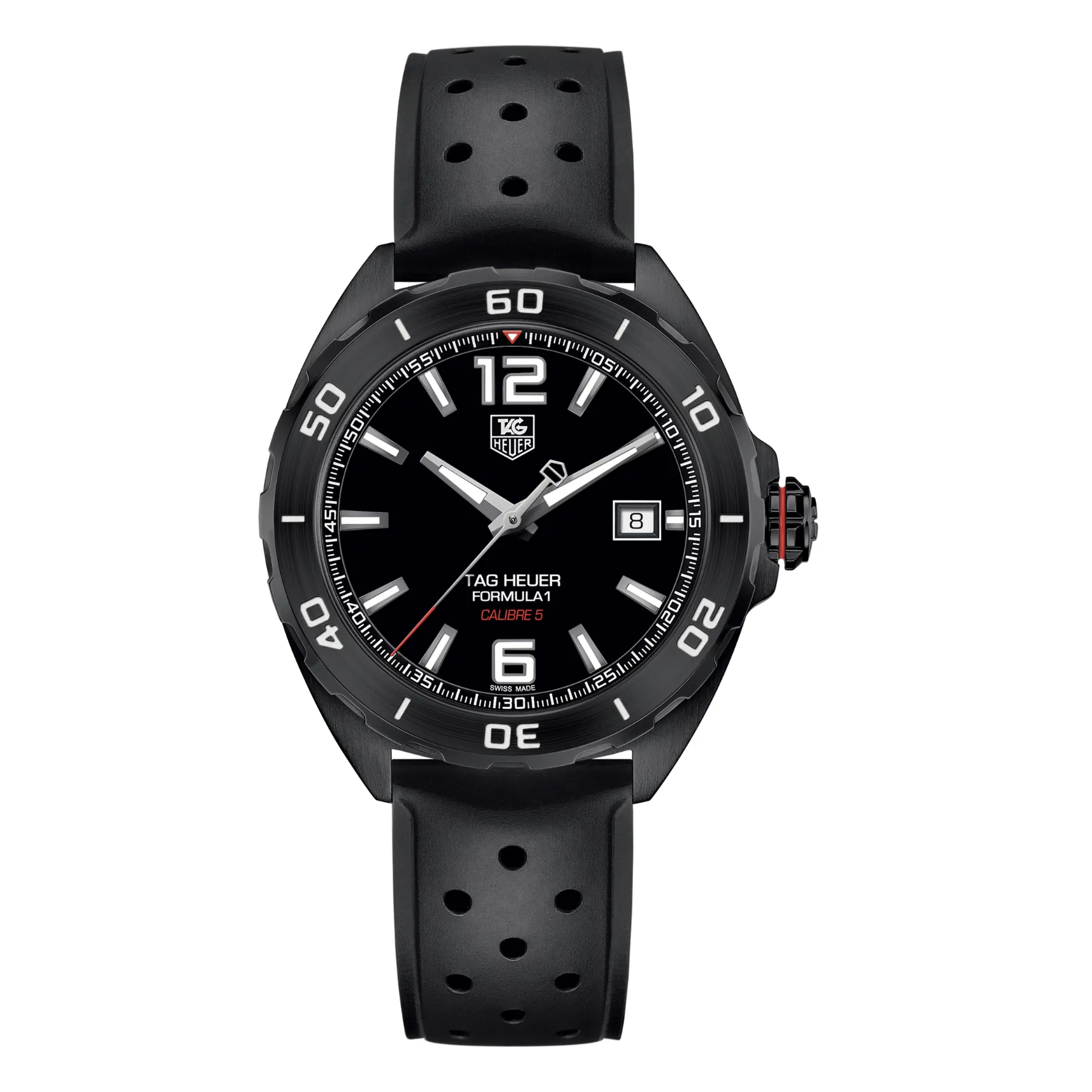 Tag Heuer Formula 1 Black Rubber Black Dial Automatic Watch for Gents - WAZ2115FT8023