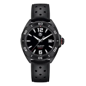 Tag Heuer Formula 1 Black Rubber Black Dial Automatic Watch for Gents - WAZ2115FT8023