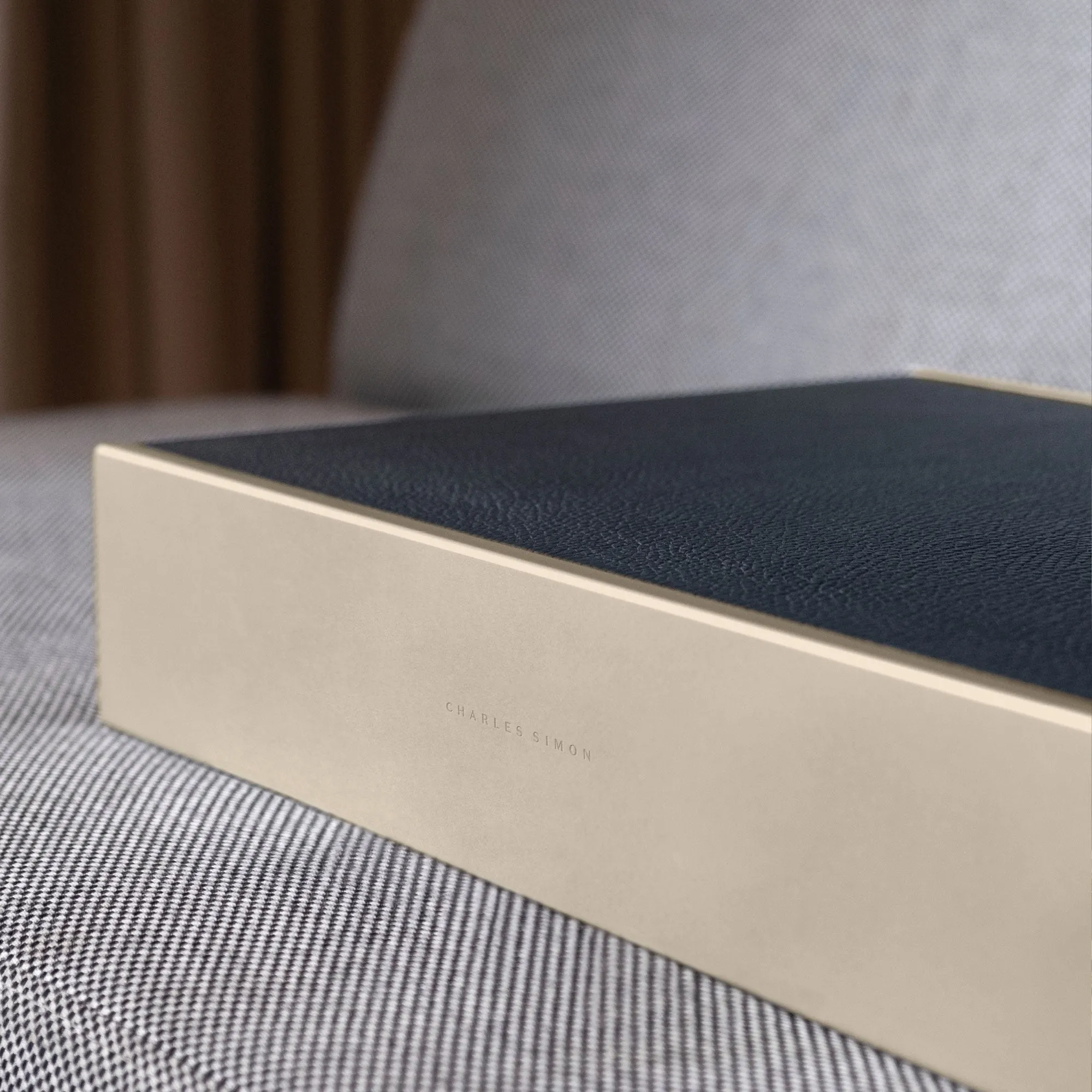 TAYLOR 4 WATCH AND JEWELRY BOX - MARINE / CHAMPAGNE