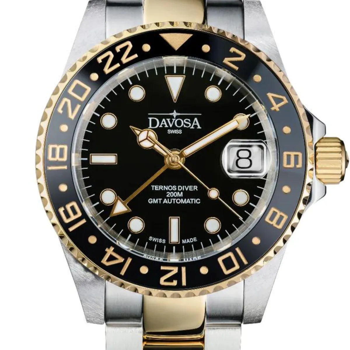 Ternos Ceramic Automatic GMT Black Gold Diving Watch 16159150