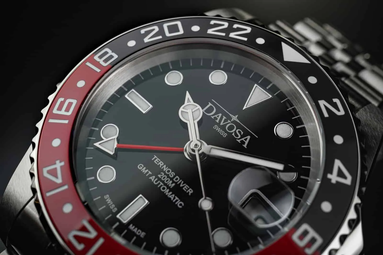 Ternos Ceramic Automatic GMT Black Red Diving Watch 16159009