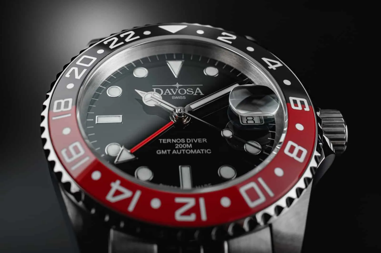 Ternos Ceramic Automatic GMT Black Red Diving Watch 16159009