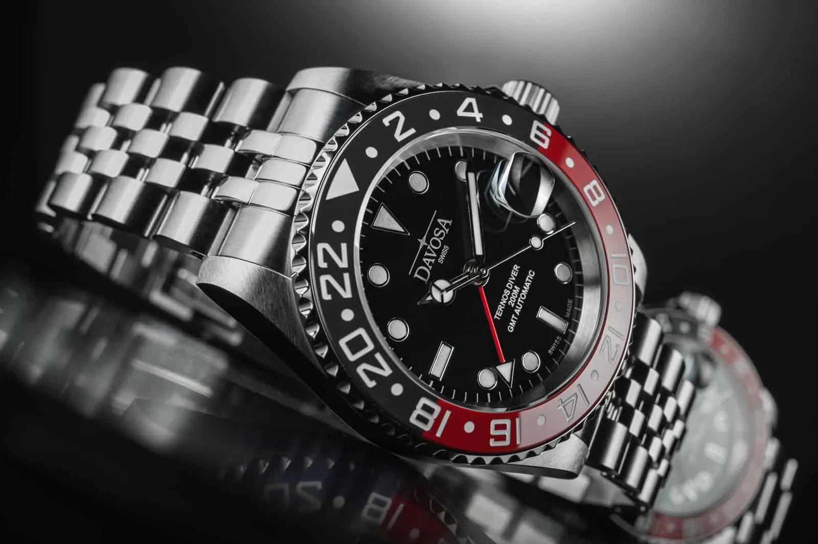 Ternos Ceramic Automatic GMT Black Red Diving Watch 16159009