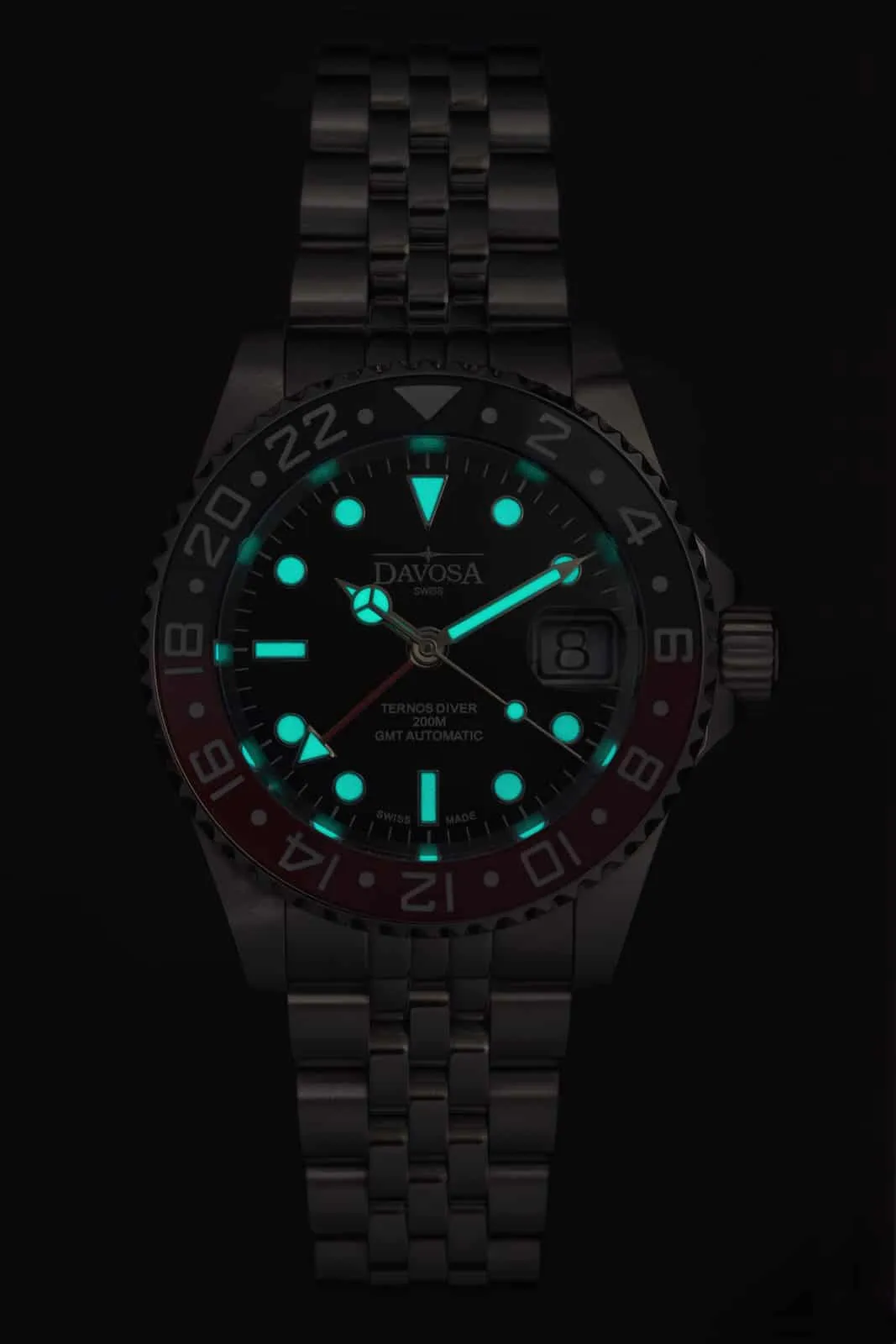 Ternos Ceramic Automatic GMT Black Red Diving Watch 16159009