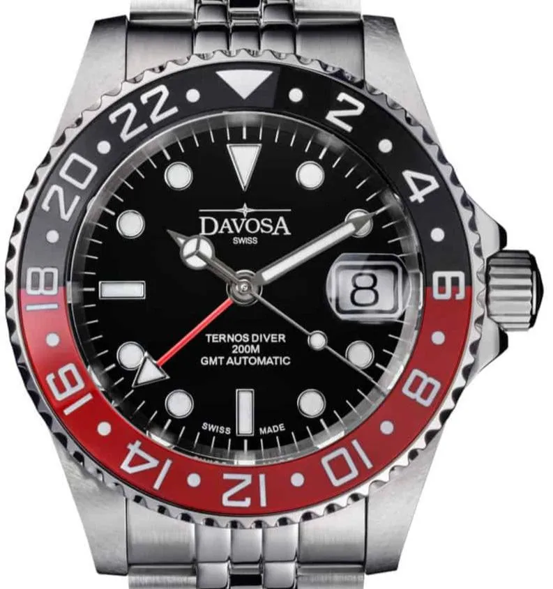 Ternos Ceramic Automatic GMT Black Red Diving Watch 16159009