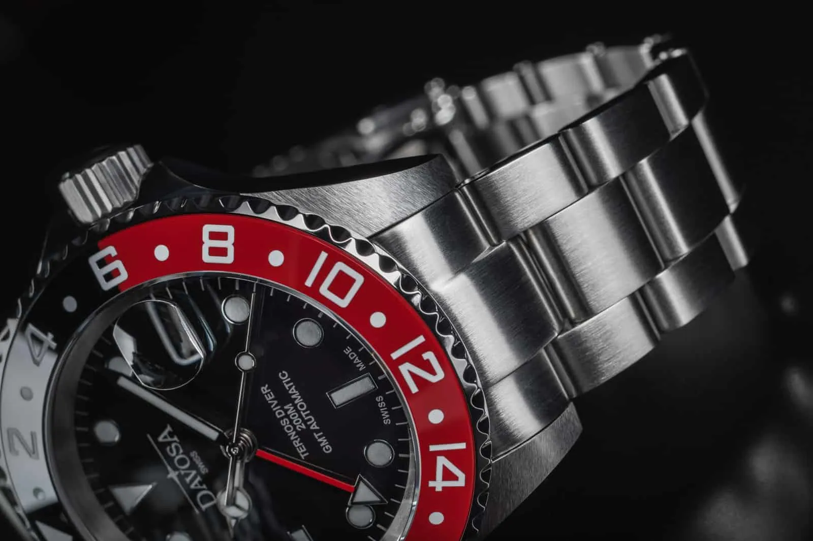 Ternos Ceramic Automatic GMT Black Red Diving Watch 16159090