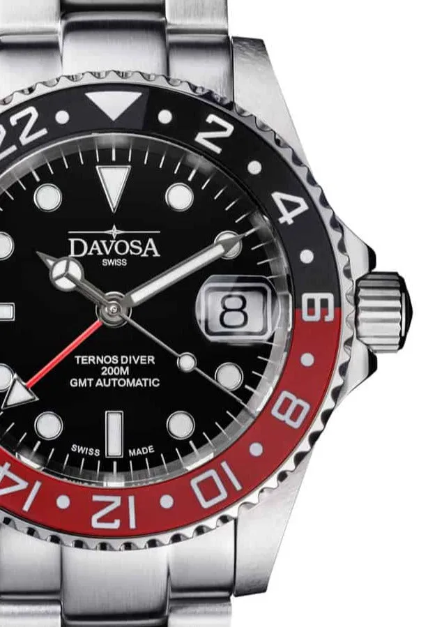 Ternos Ceramic Automatic GMT Black Red Diving Watch 16159090