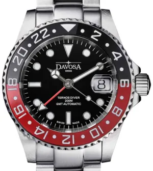 Ternos Ceramic Automatic GMT Black Red Diving Watch 16159090
