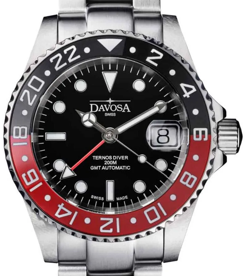 Ternos Ceramic Automatic GMT Black Red Diving Watch 16159090