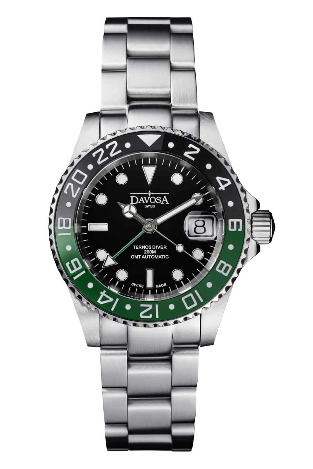 Ternos Ceramic Automatic GMT Swiss-Made Black Green Diving Watch 16159070
