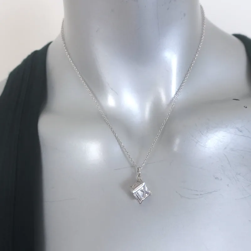 Tiffany & Co. Elsa Peretti Atlas Cube Pendant Necklace Sterling Silver
