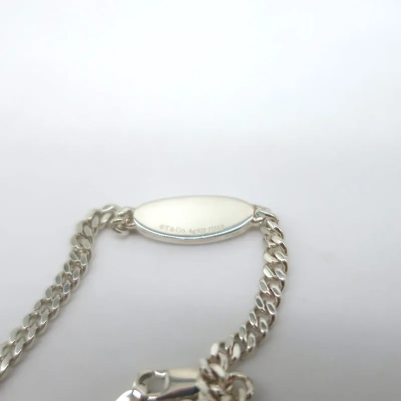 Tiffany & Co. Return to Tiffany Oval I.D. Bracelet Sterling Silver Diamonds NEW