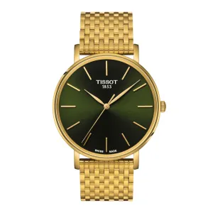 Tissot Everytime Mens (40mm) Gold Tone Green Dial Watch