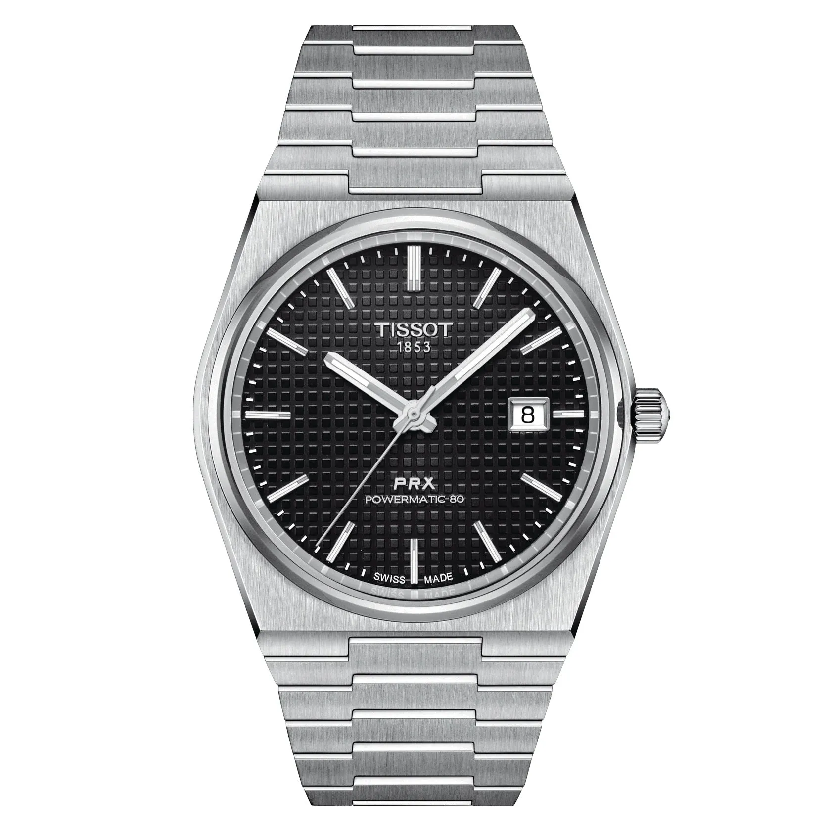 Tissot PRX Powermatic 80 Mens Stainless Steel Black Dial Watch