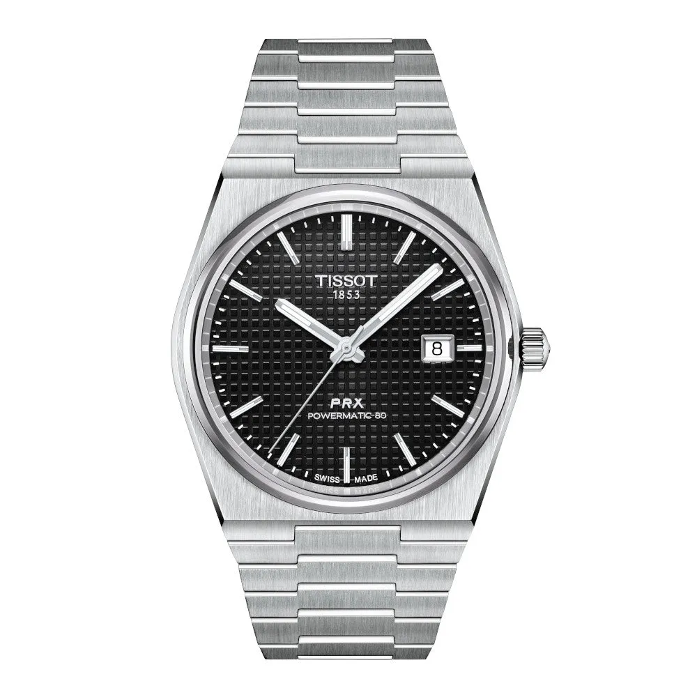 Tissot PRX Powermatic 80 Mens Stainless Steel Black Dial Watch