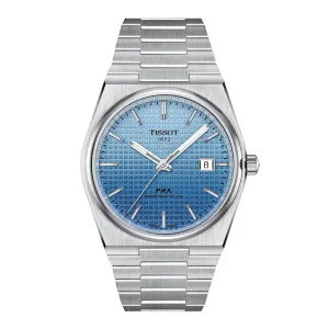 Tissot PRX Powermatic 80 Mens Stainless Steel Light Blue Gradient Dial Watch