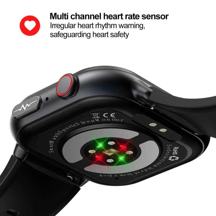 TK17 1.91 inch Horizontal Screen Steel Strap Smart Watch Supports ECG Electrocardiogram(Black)