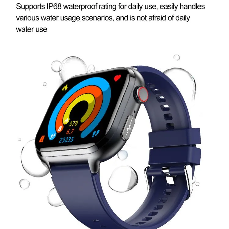 TK17 1.91 inch Horizontal Screen Steel Strap Smart Watch Supports ECG Electrocardiogram(Black)