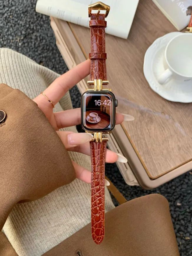 Top Quality Genuine Cow Leather Smart Watch Straps - Many Sizes & Colours