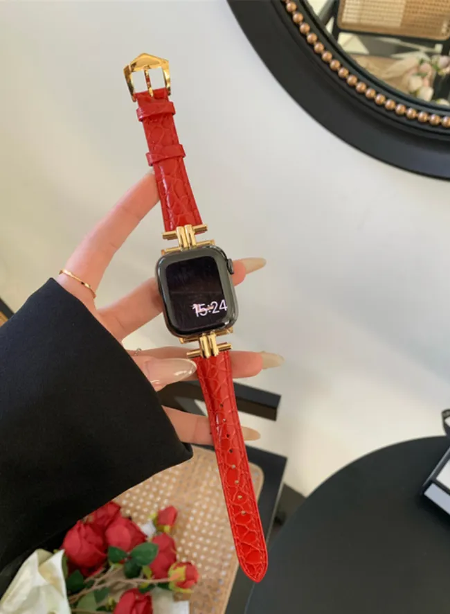 Top Quality Genuine Cow Leather Smart Watch Straps - Many Sizes & Colours