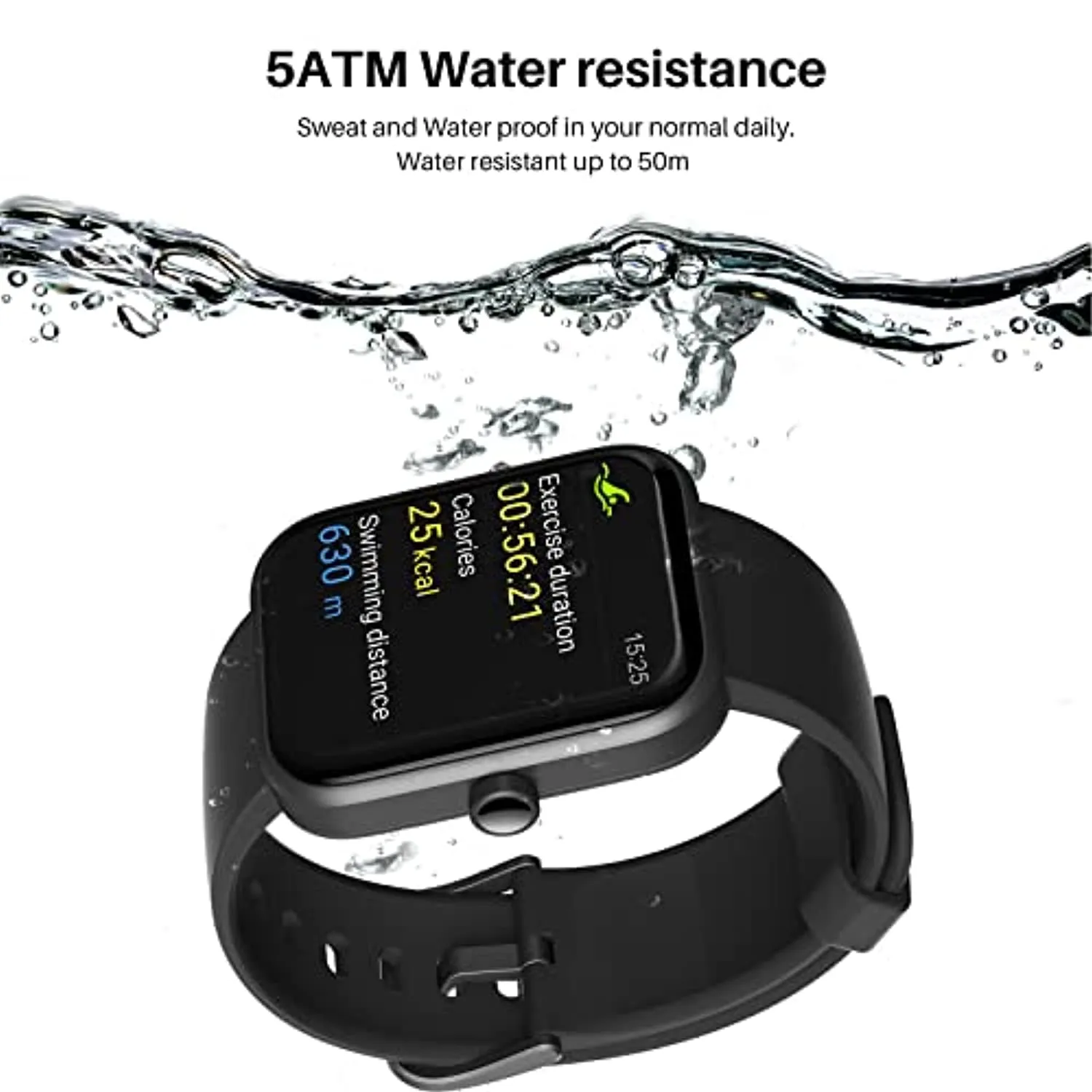 TOZO S2 Smart Watch Alexa Built-in Fitness Tracker with Heart Rate and Blood Oxygen Monitor,Sleep Monitor 5ATM Waterproof 1.69-inch HD Color Touchscreen for Men Women Compatible with iPhone & Android