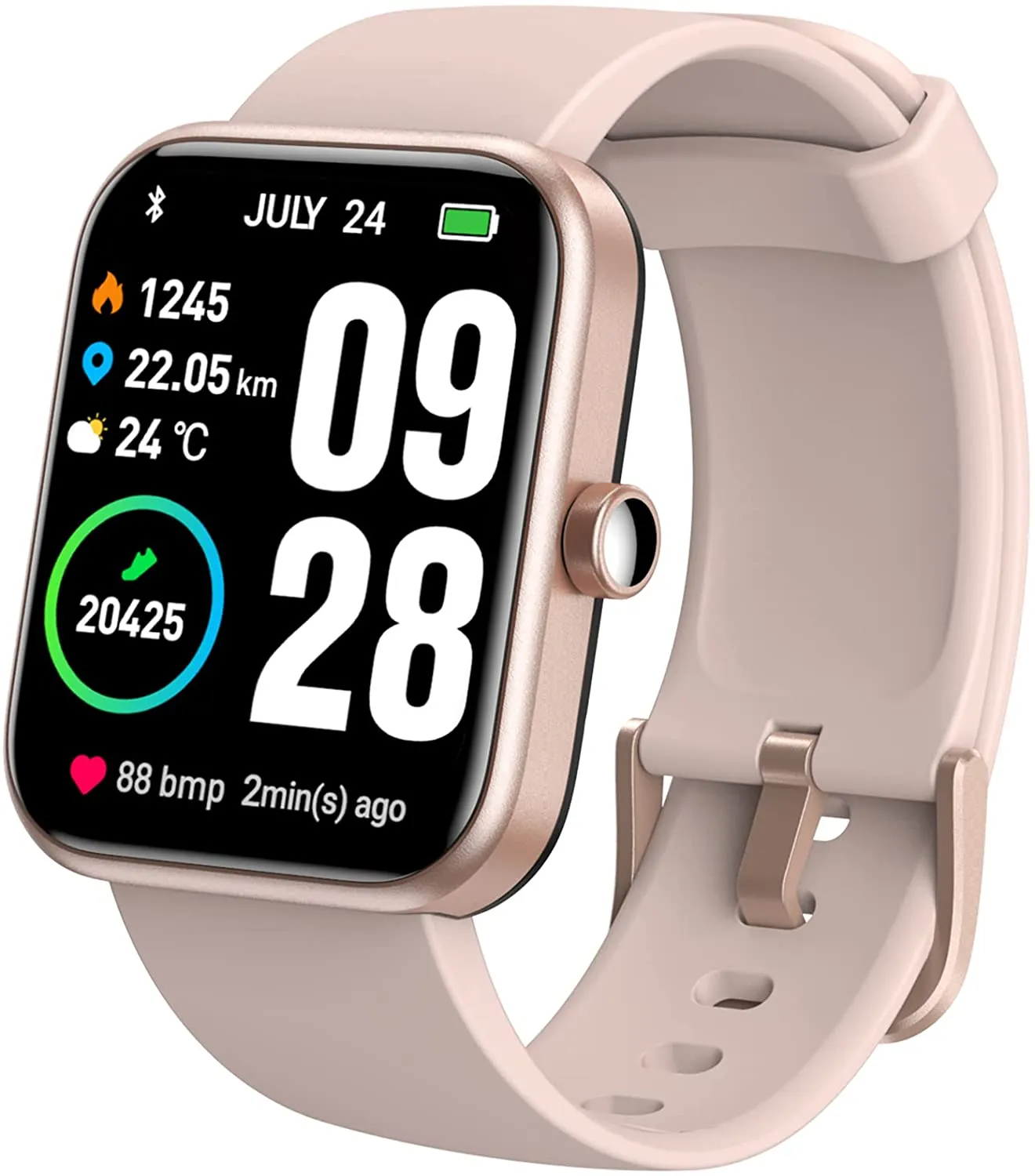TOZO S2 Smart Watch Alexa Built-in Fitness Tracker with Heart Rate and Blood Oxygen Monitor,Sleep Monitor 5ATM Waterproof 1.69-inch HD Color Touchscreen for Men Women Compatible with iPhone & Android