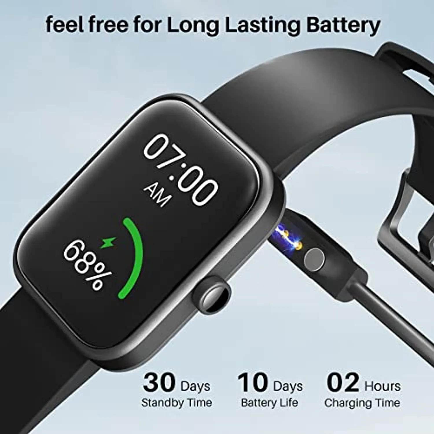 TOZO S2 Smart Watch Alexa Built-in Fitness Tracker with Heart Rate and Blood Oxygen Monitor,Sleep Monitor 5ATM Waterproof 1.69-inch HD Color Touchscreen for Men Women Compatible with iPhone & Android