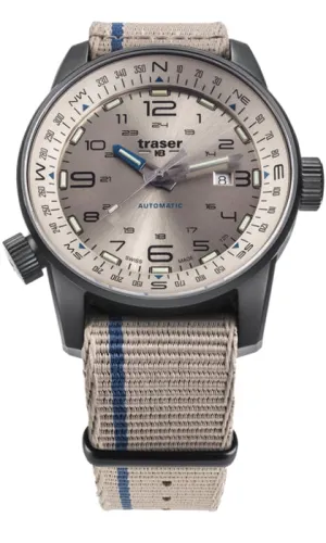 traser® P68 Pathfinder Automatic Tritium Watch, Beige Dial, Nylon Strap, 110454