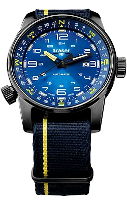 traser® P68 Pathfinder Automatic Tritium Watch, Blue Dial, Compass Bezel, 107719