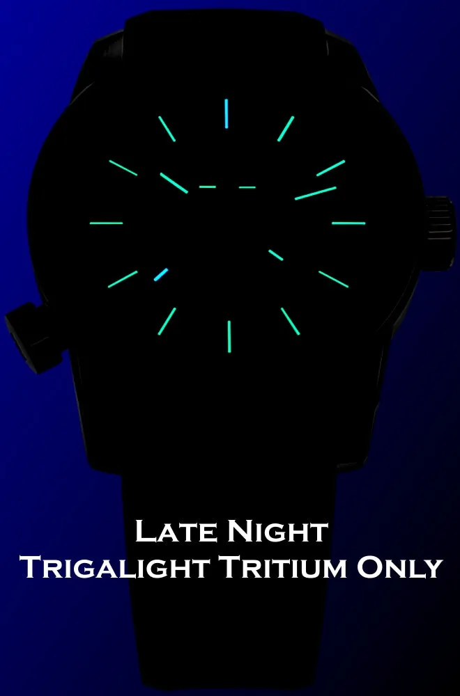 Traser P68 Pathfinder GMT Tritium Watch, Dual Time, Green Dial, Rubber Dive Strap 109744