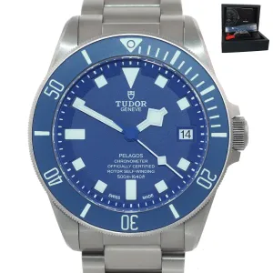 Tudor Pelagos Titanium 42mm Dive 25600 TB Blue Lume In House Date Watch Box