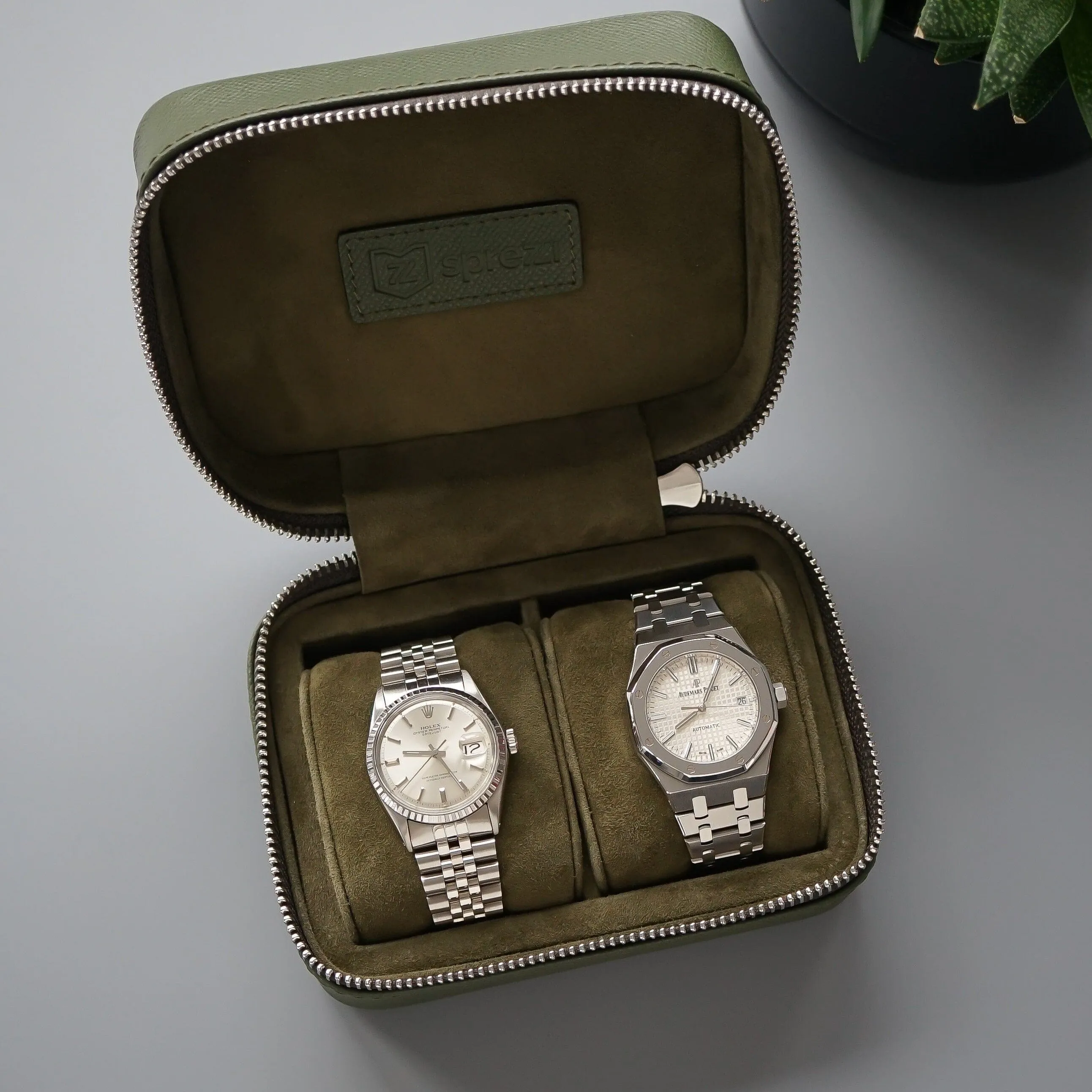 Uhrenbox 2 Uhren [Khaki]