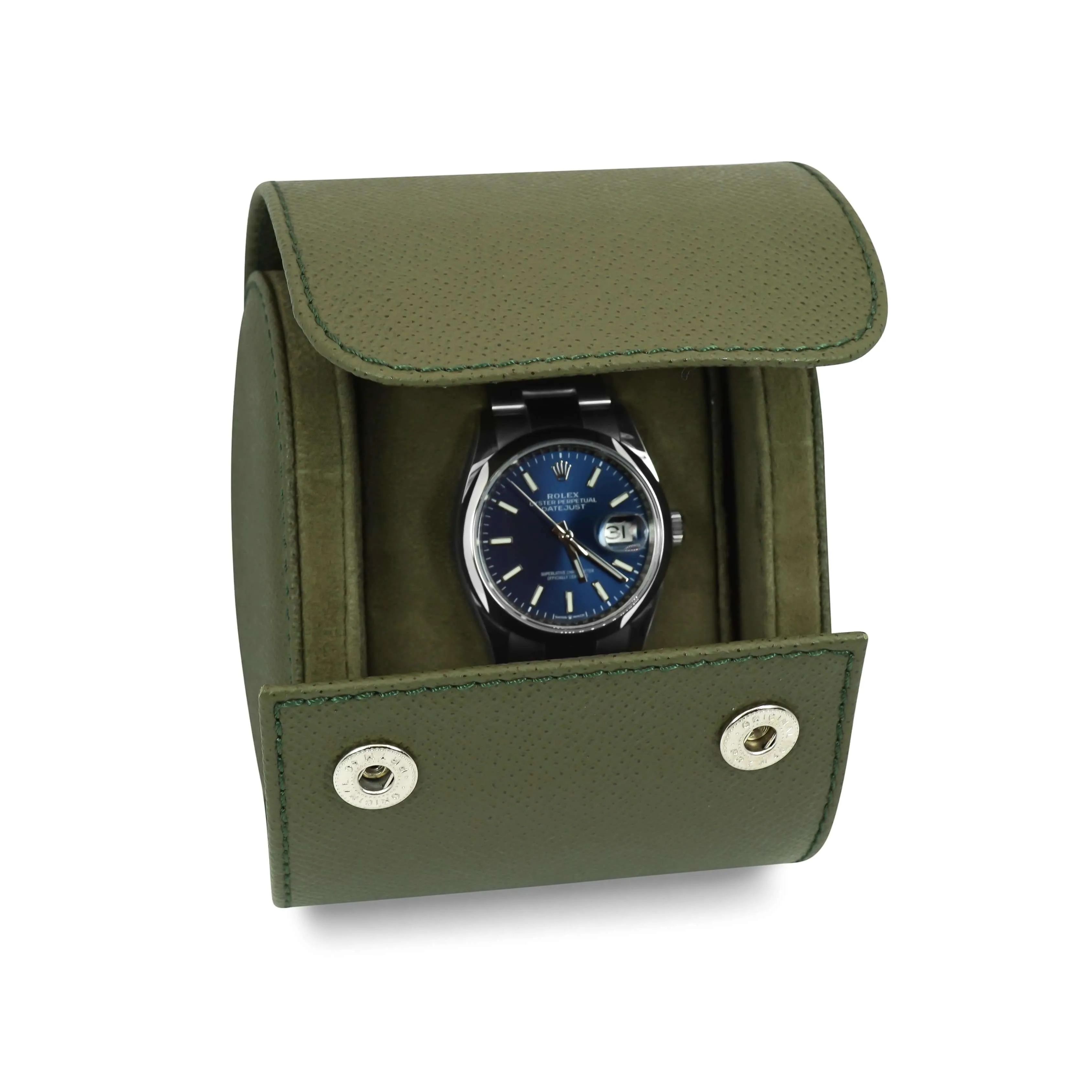 Uhrenrolle aus Leder für 1 Uhr [Khaki]